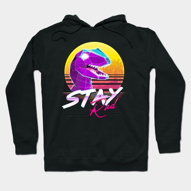 Stay Rad Raptor Dinosaur Hoodie by forge22